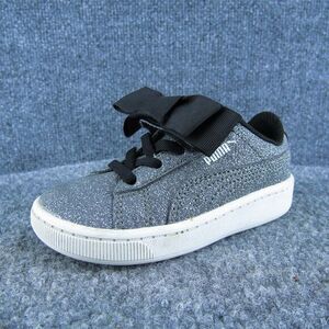 PUMA Girls Sneaker Shoes Silver Synthetic‎ Hook & Loop Size T 7 Medium